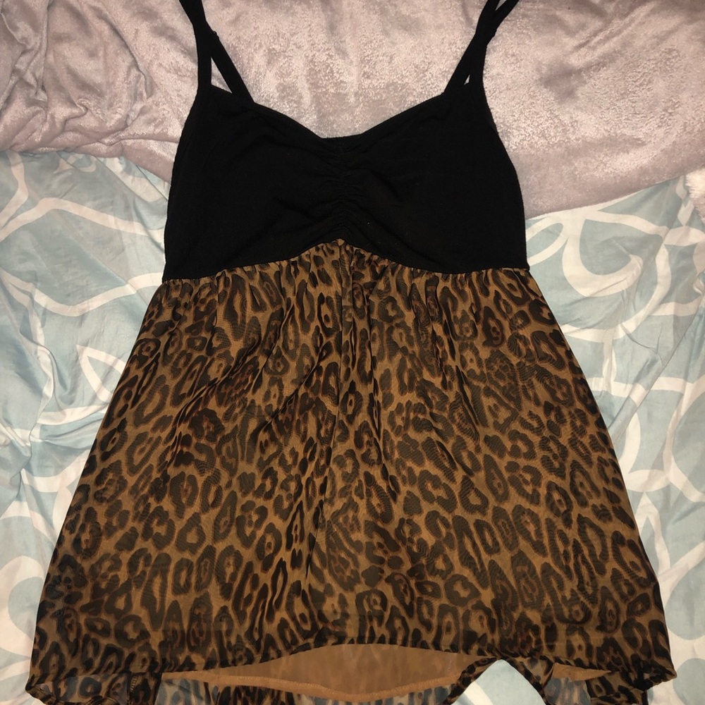 Torrid Babydoll Leopard Print Tank Top